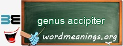 WordMeaning blackboard for genus accipiter